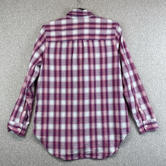Madewell cotton button down tartan plaid S preppy basics gorpcore grunge y2k - Picture 7 of 8